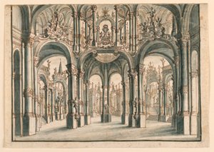 Scenografi, Open Palace Court av Unknown artist