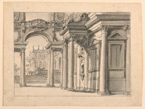 Scenografi: Palace Garden Architecture av Unknown artist