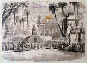 Scenen för andra akten av Semiramide, opera av Gioacchino Rossini av Unknown artist