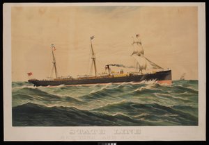 State Line New York och Glasgow, Austin Baldwin  Co General Agents New York (kromolitografi) av Unknown artist