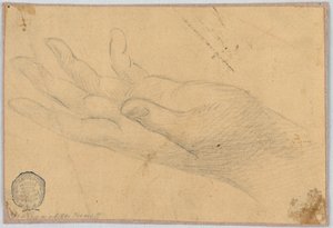 Studie: En vänsterhand av Unknown artist