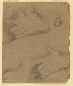 Studie: Tre vänsterhänder av Unknown artist