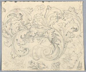 Studie för Curling Acanthus Ornament av Unknown artist