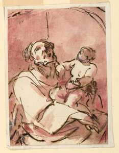 Studie av Saint Joseph som bär Kristusbarnet av Unknown artist