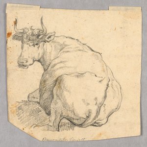 Studie av en ko av Unknown artist