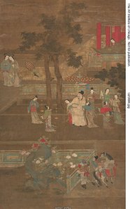 Su Dongpo eskorterad till Hanlinakademin med änkekejsarinnans tjänsteflickor av Unknown artist