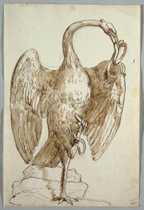 Svan och två ormar av Unknown artist
