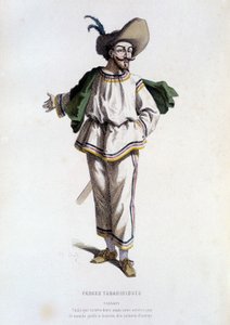 Tabarin, ""karaktär av Farces Tabariniques"" (av Tabarin 1622), i ""Fransk teater på 1500- och 1600-talet, före Moliere"" av Edouard Fournier. av Unknown artist