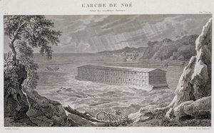 Bågen av Noe under syndafloden - gravyr av Fortier och Bovinet av Unknown artist