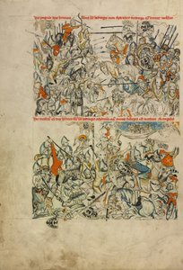 Slaget vid Liegnitz; halshuggningen av Heinrich och hans själ bärs av änglar till himlen av Unknown artist