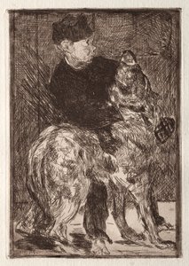 Pojken med en hund av Unknown artist