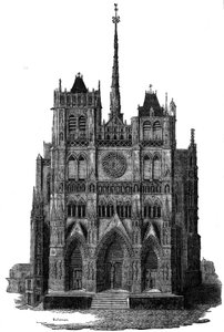 Amiens katedral på 1800-talet. av Unknown artist