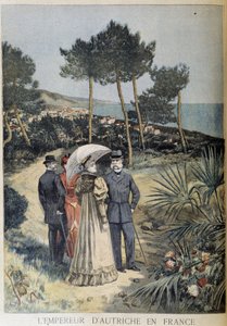 Kejsaren av Österrike i Frankrike (besök av det kejserliga paret Francis Joseph och Elisabeth av Österrike (Sissi) på den franska rivieran) - i Le Petite Journal du 19/03/1894 av Unknown artist