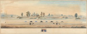 Eton-båten på Themsens dragbana: Windsor Castle i bakgrunden av Unknown artist