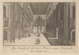 Insidan av Guild Hall nära Cheapside, London av Unknown artist
