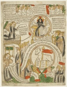 Lammet som tar emot den förseglade boken, folio C från The Apocalypse av Unknown artist