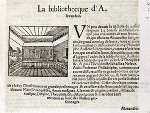 The Library of Alexandria - i "" Universal Cosmography "" av Unknown artist