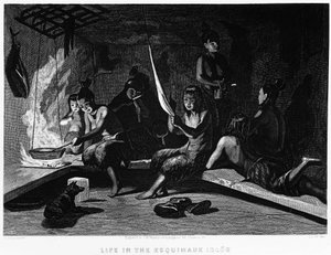 The Life of Eskimos in an Igloo - Elisha Kent Kane, Artic Exploration in Years 1853 - 1855, Philadelphia, Childs och Peterson av Unknown artist