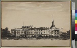 Michael Palace i Sankt Petersburg - Anonym. Penna, pensel, bläck på papper av Unknown artist