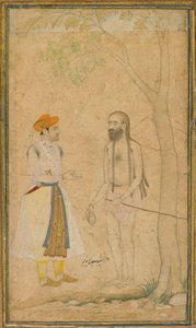 Mughalprinsen Parvez och en helig man av Unknown artist