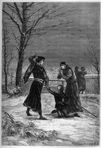 The Murder of Rutland av Lord Clifford - Edmund, Earl of Rutland dödas av Lord Clifford i slaget vid Wakefield - Edmond Plantagenet Earl of Rutland av Unknown artist