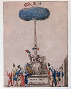 Folket är suveränt - Allegori över den franska republiken och frihetens träd av Unknown artist
