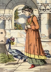 Prinsessan och den blå fågeln - illustration av berättelsen "Den blå fågeln"" av Unknown artist
