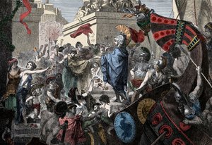 The Return of Alcibiades to Athens - Greek Antiquity: The Triumphant Return of Alcibiades (450-404 BC) to Aten, 407 BC av Unknown artist