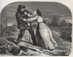 Mördaren av den gode Martin Dumollard (1810-1862) seriemördare på 1800-talet, i Ain av Unknown artist