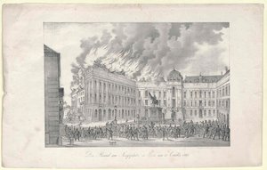 Branden vid Josefs torg till Wien av Unknown artist