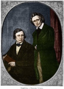 Bröderna Jakob (1785-1863) och Wilhelm (1786-1859) Grimm, tyska författare. av Unknown artist