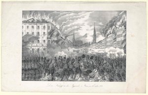 Striderna i Jaegerzeile till Wien av Unknown artist