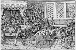Henrik II:s (1519-1559), Frankrikes kung, död i Palais des Tournelles i Paris, 30 juni av Unknown artist
