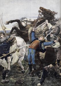 Joseph Baras död (1779-1793), trummis i de republikanska trupperna och troligen dödad av tjuvar. Gravyr från 1894 av Unknown artist