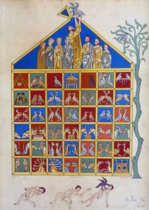 Duvan med en olivkvist ansluter sig till Noes ark - efter miniatyr av Unknown artist