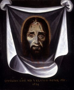 Kristusbilden målad från duken som finns bevarad i St. Sylvestre-kyrkan i Rom av Unknown artist