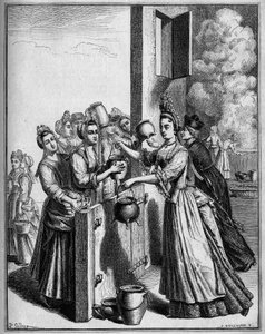 Soppans hjälp i Paris under hungersnöden 1709. Teckning av Sellier, efter ett 1700-talstryck. av Unknown artist