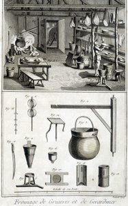 Tillverkning av Gruyère och Gerardmer ostar - i "" Encyclopédie "" av Diderot och d