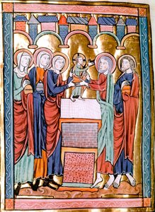 Presentationen vid miniatyrtemplet hämtad från "" Liber Psalmorum Cum Calendario"" eller "" Psaltier à l