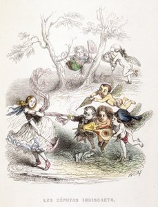 De nyfikna zefirerna - gravyr av Unknown artist