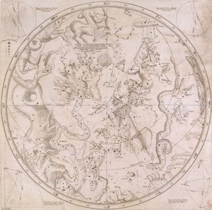 De viktigaste fixstjärnornas högra ascension och deklination på båda hemisfärerna till år 1678 av Unknown artist