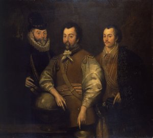 Thomas Cavendish, Sir Francis Drake och Sir John Hawkins av Unknown artist