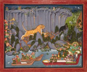 Tigerjakt av Ram Singh II av Unknown artist