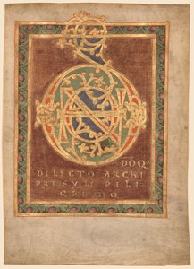Titelsidan för Abbot Bernos "Tonarius:" Initial Domino av Unknown artist
