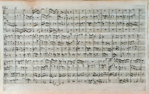 Titelsida för musikmusiken till The Art of the Fugue, den sista och ofullständiga fuga, av Johann Sebastian Bach av Unknown artist