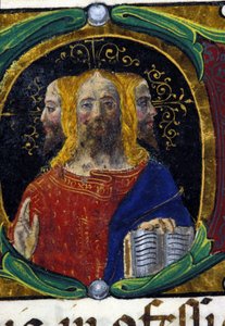 Treenighet med tre ansikten (3 huvuden). Codex Carmosano av Unknown artist