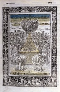 Triumf för Francesco Petrarcas berömmelse (Petrarca). Miniatyrer sd. Bibl. Trivulziana, Milano. av Unknown artist