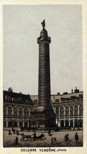 Vendome-kolumnen på Place du samma namn i Paris. Kromolitografi från slutet av 1800-talet. av Unknown artist