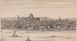 Vy över gamla St. Pauls över floden av Unknown artist