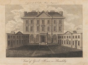 Utsikt över York House i Piccadilly av Unknown artist
